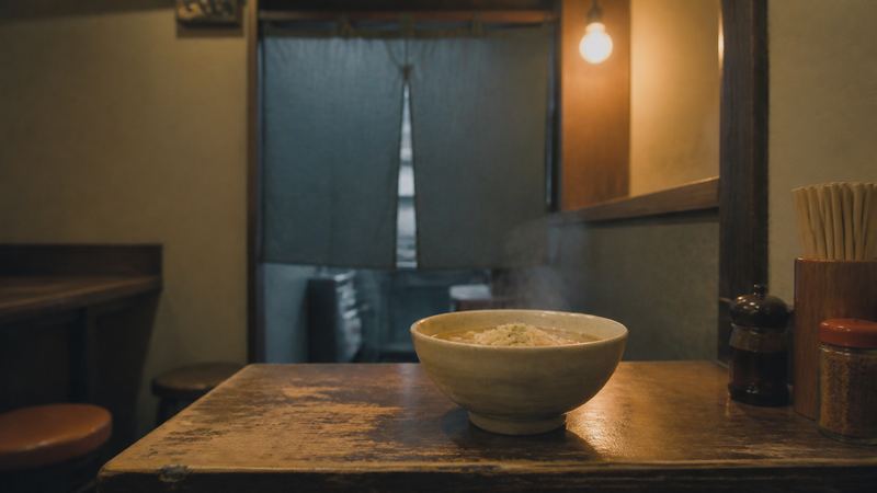 夜のカウンターの店。湯気の立つ器が置かれている（イメージ）